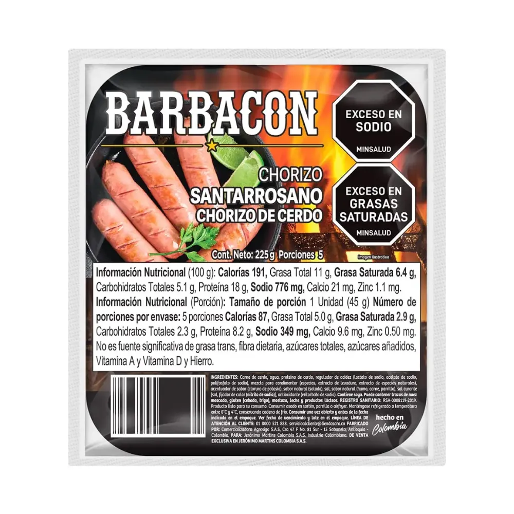 Imagen de Chorizo Santarosano Barbacon ( 225 gr )