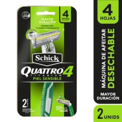Imagen de Maquina de afeitar SCHICK Quattro titanium sensible x2 und (2 und)