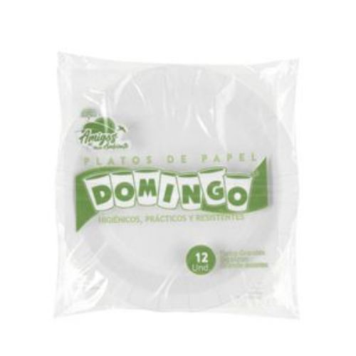 Imagen de PLATO GDE DE PAPEL 9 S/IMP DOMINGO MUPWW00000052