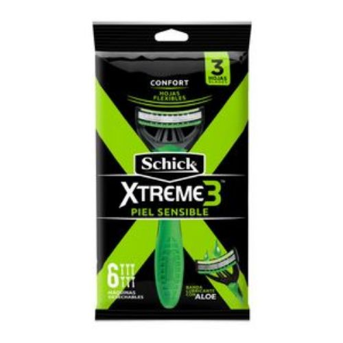 Imagen de Maquina de afeitar SCHICK Xtreme3 piel sensible x6 und (6 und)