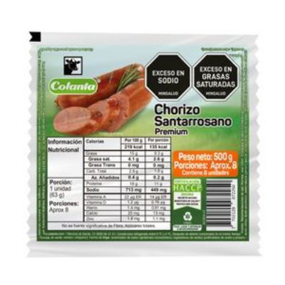Imagen de Chorizo Santarrosano COLANTA 500 gr