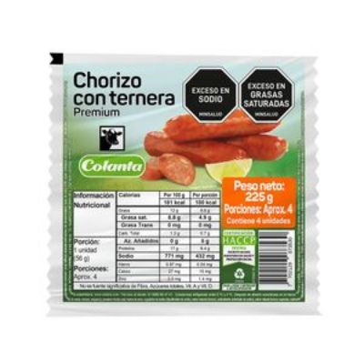 Imagen de Chorizo COLANTA con ternera premium x4und (225 gr)