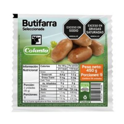 Imagen de Butifarra COLANTA seleccionada x18und (450 gr)