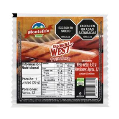 Imagen de Salchicha MONTEFRIO west premium (430 Gramo (G))