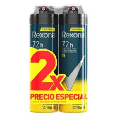 Imagen de Desodorante REXONA V8 Aerosol Hombre x2und (178 gr)