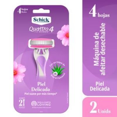 Imagen de Maquina de afeitar SCHICK Quattro for women sensitive x2 und (2 und)