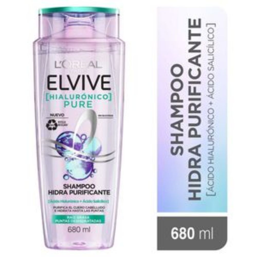 Imagen de Shampoo ELVIVE Loreal Paris hidra purificante pure (680 ml)