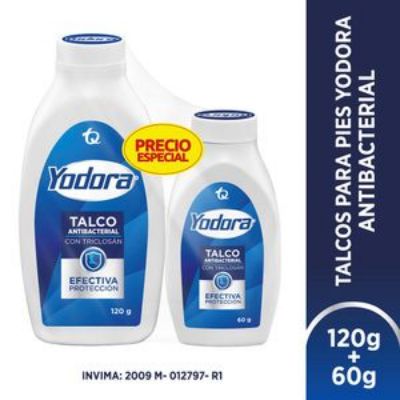 Imagen de Talco YODORA antibacterial + talco 60gr (180 gr)