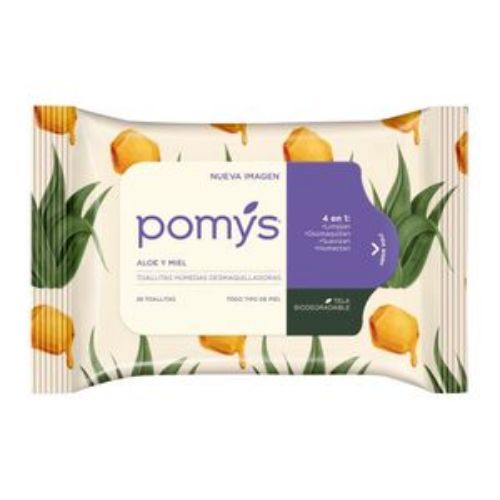 Imagen de Toallitas desmaquilladoras POMYS aloe y miel x28und (28 und)
