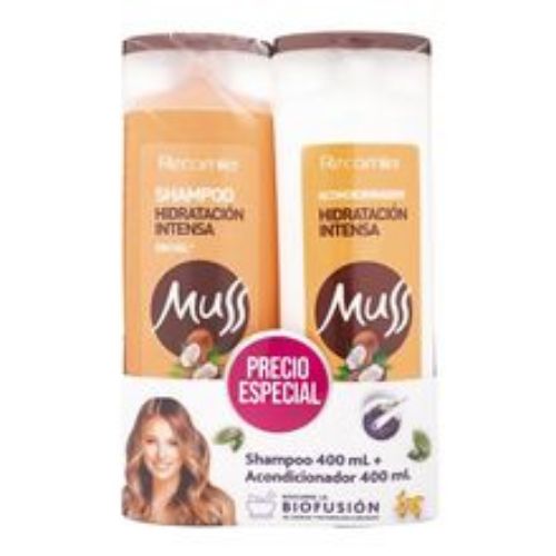 Imagen de Shampoo MUSS x400 ml + acondicionador 3D secos x400 ml