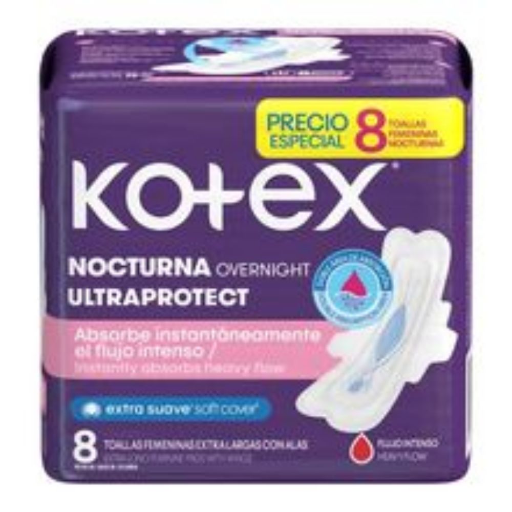 Imagen de Toallas higiénicas KOTEX nocturna x8 unds