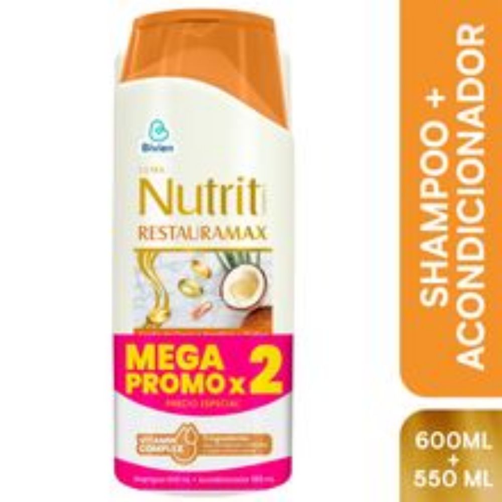 Imagen de Shampoo NUTRIT restauramax x600 ml + Acondicionador x550 ml precio especial