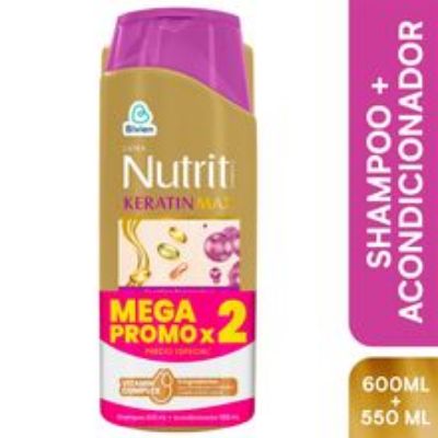 Imagen de Shampoo NUTRIT keratinmax x600 ml + Acondicionador x550 ml precio especial