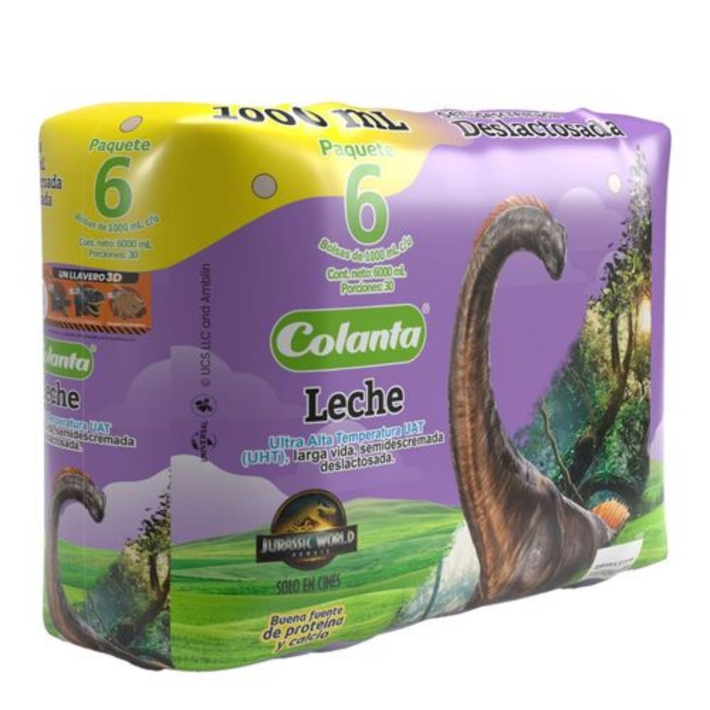 Imagen de Leche UHT Deslactosada Semidescremada Colanta Bolsa X 1000 ml X 6 U