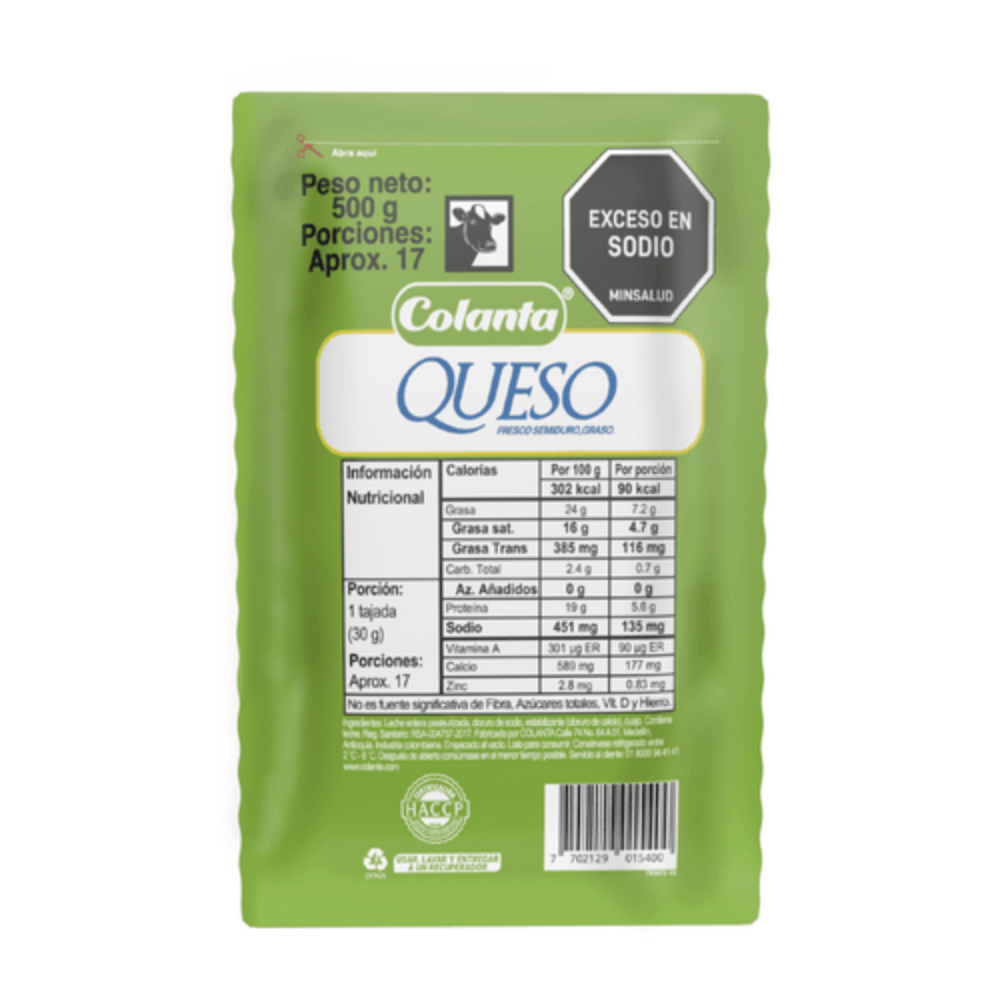 Imagen de Queso Blanco Colanta X 500 g
