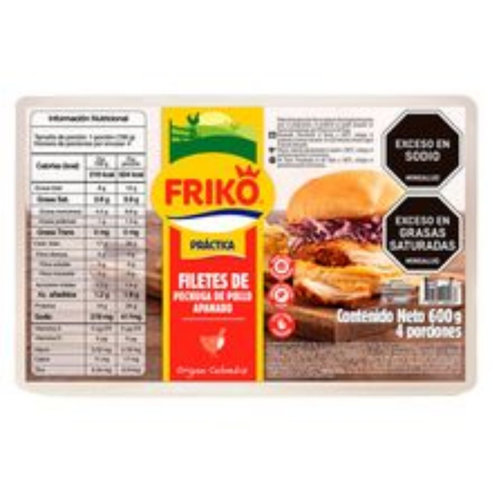 Imagen de Filete FRIKO pollo apanado 4 unds x600 g