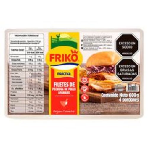 Imagen de Filete FRIKO pollo apanado 4 unds x600 g