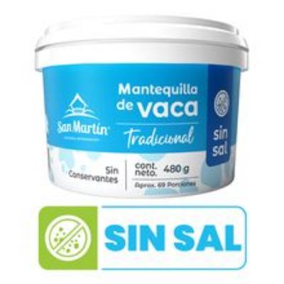 Imagen de Mantequilla vaca SAN MARTÍN sin sal x480 g