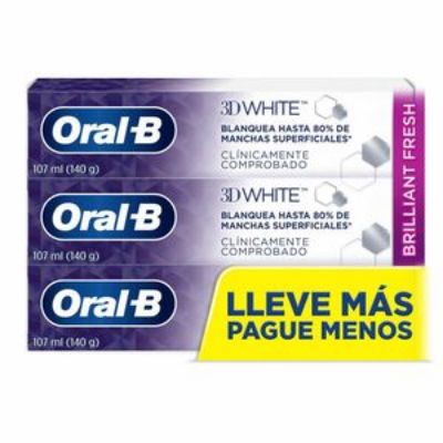 Imagen de Crema dental ORALB flúor 3d white brilliant fresh (321 ml)