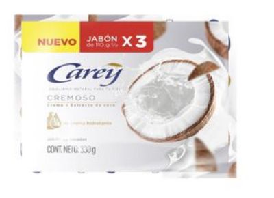 Imagen de Jabón de tocador CAREY cremoso con extracto de coco (3 UNIDAD)