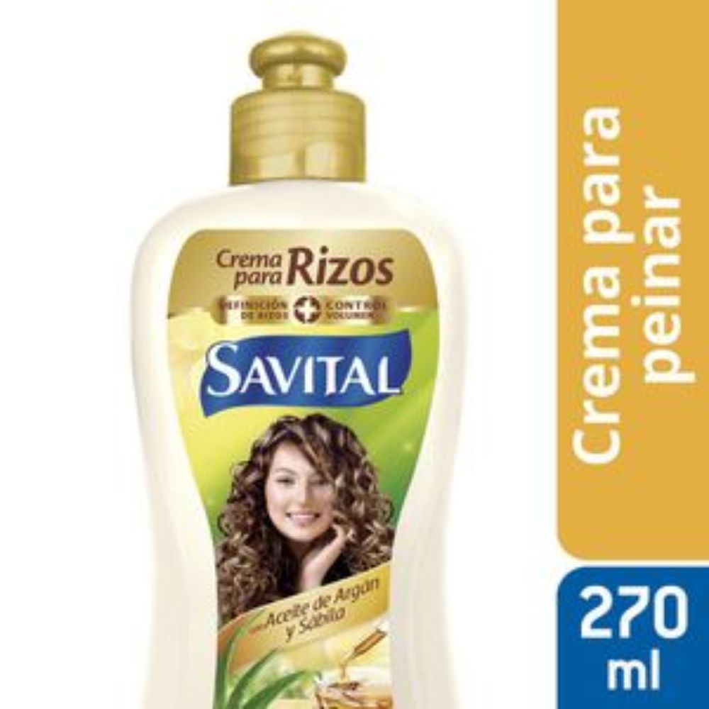 Imagen de Crema Para Peinar SAVITAL Rizos Aceite De Argán (270 ml)