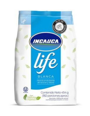 Imagen de Endulzante INCAUCA LIFE mezcla azúcar blanca y stevia (454 gr)