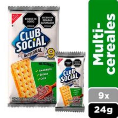 Imagen de Galletas CLUB SOCIAL integral multicereales 9 unidades x24 g c/u