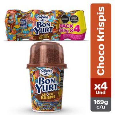 Imagen de Alimento lácteo BON YURT choco krispis x4 und 169 g (676 gr)