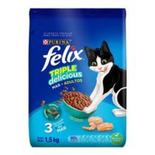 Imagen de Alimento para gato FELIX triple Delicious x1500 g
