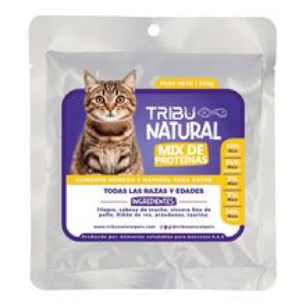 Imagen de Alimento húmedo para gato TRIBU natural mix de proteínas x200 g