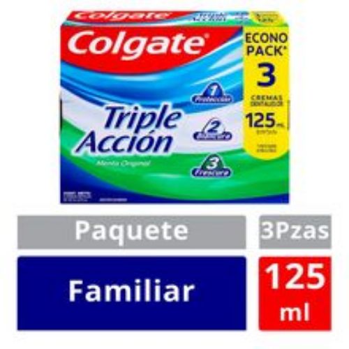 Imagen de Crema dental COLGATE triple acción 3 unds x125 ml c/u