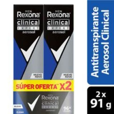 Imagen de Desodorante REXONA clinical export aerosol 2 unds x91 g c/u