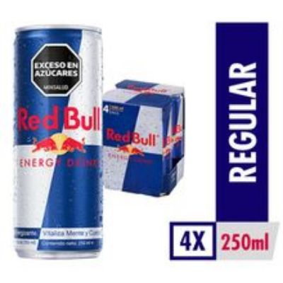 Imagen de Bebida energizante RED BULL 4 unds x250 ml c/u