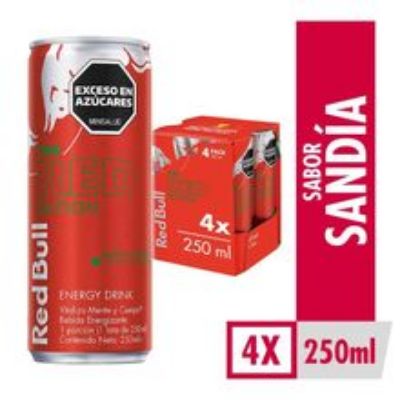 Imagen de Bebida energizante RED BULL red sandia 4 unds x250 ml c/u