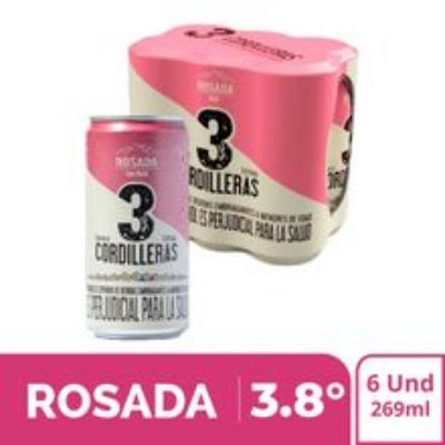 Imagen de Cerveza 3 CORDILLERAS rosada 6 unds x269 ml c/u