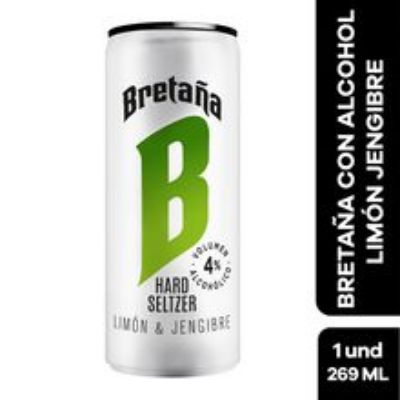 Imagen de BRETAÑA hard seltzer limón jengibre x269 ml