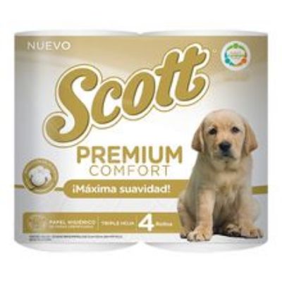 Imagen de Papel higiénico SCOTT premium comfort 4 rollos x24,8 metros