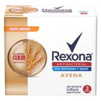Imagen de Jabón REXONA antibacterial avena 3 unds x110 g c/u