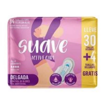 Imagen de Toalla SUAVE active delgada x30 unds gratis 4 unds