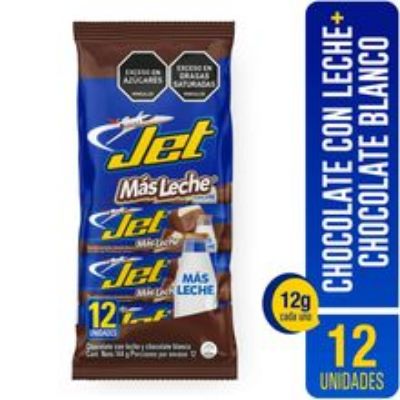 Imagen de Chocolatina JET leche calcio 12 unds x144 g