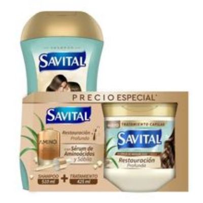 Imagen de Shampoo SAVITAL restauración x510 ml + tratamiento x425 ml
