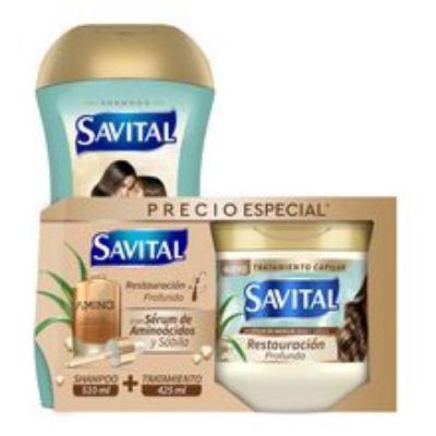 Imagen de Shampoo SAVITAL restauración profunda x510 ml + tratamiento x425 ml