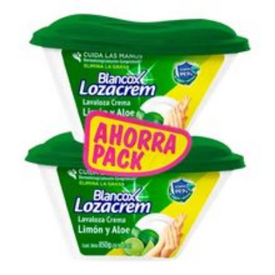 Imagen de Lavaplatos BLANCOX lozacrem limón y aloe 2 unds x850 g c/u