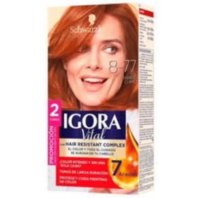 Imagen de Tinte IGORA vital cobrizo claro 2 tubos N.° 8.77