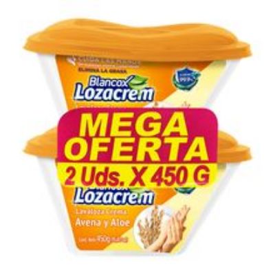 Imagen de Lavaplatos BLANCOX lozacrem avena 2 unds x450 g c/u
