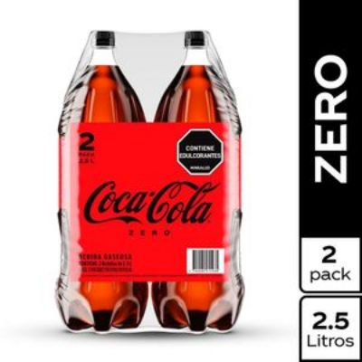 Imagen de Gaseosa Coca Cola ZERO x2und 2.5lt (5000 ml)