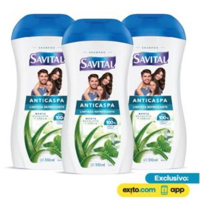 Imagen de Shampoo Anticaspa Savital 3 Unidades 510ml