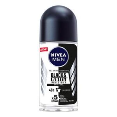 Imagen de Desodorante NIVEA black white men roll on (50 ml)