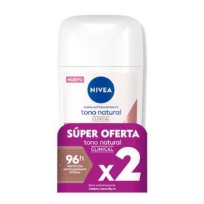 Imagen de Desodorante NIVEA barra clinical tono natural (2 UNIDAD)