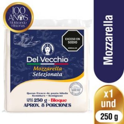Imagen de Queso mozzarella DEL VECCHIO bloque (250 gr)